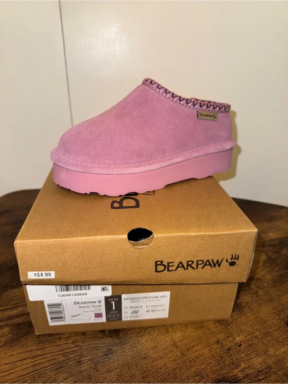 Bearpaw kids martis slip on boots sz 1